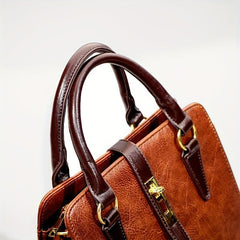 Vintage Turn Lock Square Bag Classic Satchel Bag