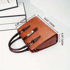 Vintage Turn Lock Square Bag Classic Satchel Bag