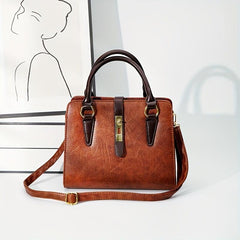 Vintage Turn Lock Square Bag Classic Satchel Bag