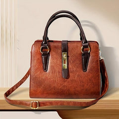 Vintage Turn Lock Square Bag Classic Satchel Bag