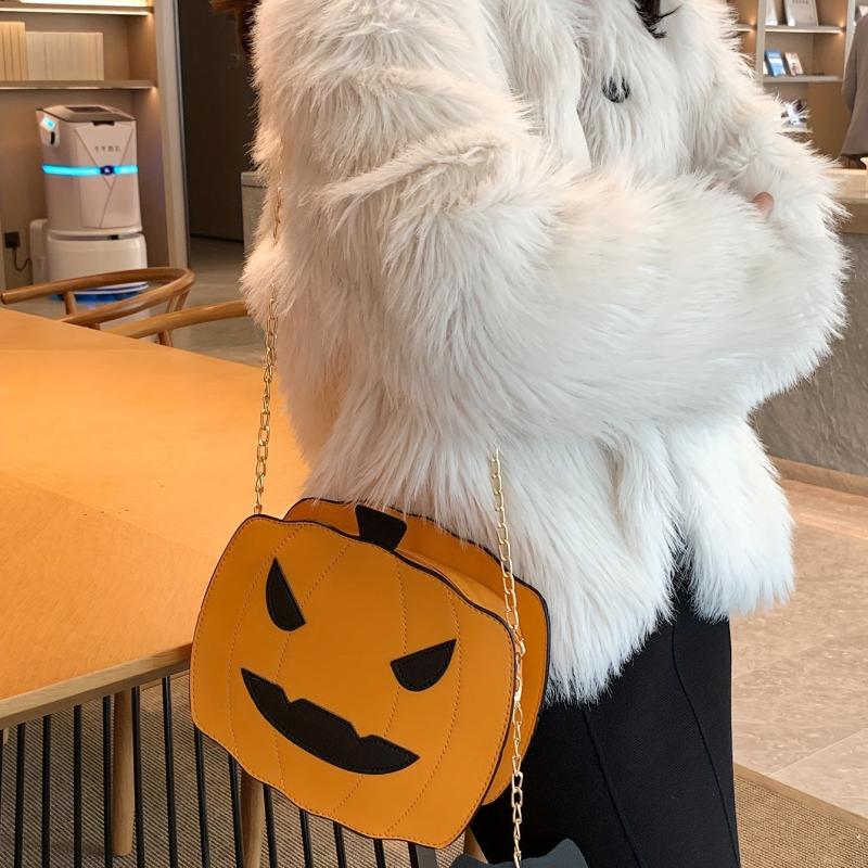 Halloween Pumpkin Shaped Crossbody Chain Bag