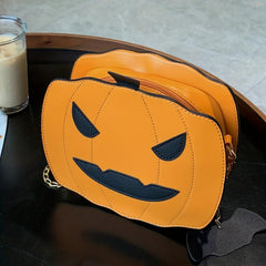 Halloween Pumpkin Shaped Crossbody Chain Bag