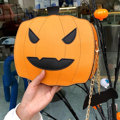 Halloween Pumpkin Shaped Crossbody Chain Bag