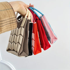 Colorblock Crossbody Phone Bag Women's Woven Handbag & Purse
