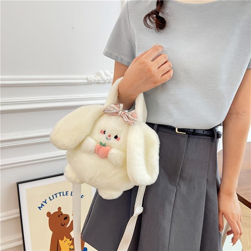 Cartoon Squirrel Crossbody Bag Plush Fruit Doll Handbag