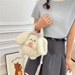 Cartoon Squirrel Crossbody Bag Plush Fruit Doll Handbag