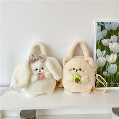 Cartoon Squirrel Crossbody Bag Plush Fruit Doll Handbag