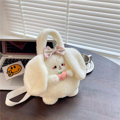 Cartoon Squirrel Crossbody Bag Plush Fruit Doll Handbag