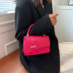 Women's Candy Crossbody Bag Buckle Decor Shoulder Bag