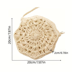 Bohemia Woven Zipper Crossbody Shoulder Bag Purse Beach Bag