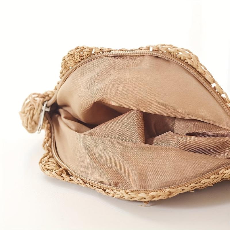 Bohemia Woven Zipper Crossbody Shoulder Bag Purse Beach Bag