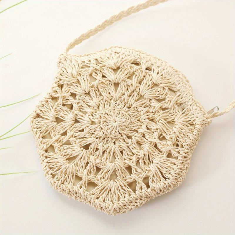 Bohemia Woven Zipper Crossbody Shoulder Bag Purse Beach Bag