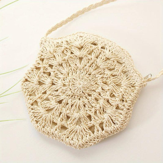 Bohemia Woven Zipper Crossbody Shoulder Bag Purse Beach Bag