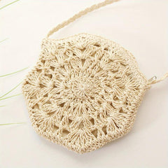 Bohemia Woven Zipper Crossbody Shoulder Bag Purse Beach Bag