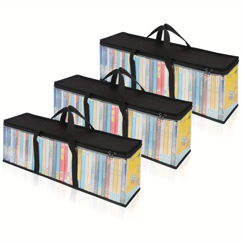 DVD Storage Bag Media Organizer Bag Clear Plastic Bag Easy Carrying Handle