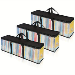 DVD Storage Bag Media Organizer Bag Clear Plastic Bag Easy Carrying Handle