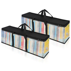DVD Storage Bag Media Organizer Bag Clear Plastic Bag Easy Carrying Handle