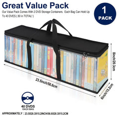 DVD Storage Bag Media Organizer Bag Clear Plastic Bag Easy Carrying Handle