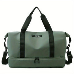 Large Capacity Weekender Duffle Bag Nylon Luggage Bag With Shoe Compartment