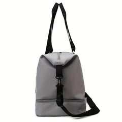 Large Capacity Weekender Duffle Bag Nylon Luggage Bag With Shoe Compartment