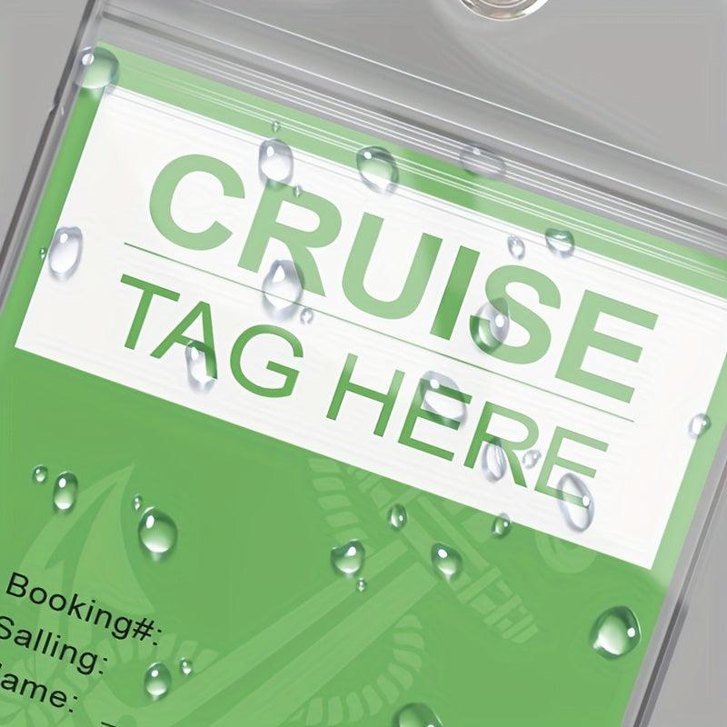 5pcs Cruise Luggage Tags Carnival Cruise Holders Zip Seal Steel Loops Waterproof