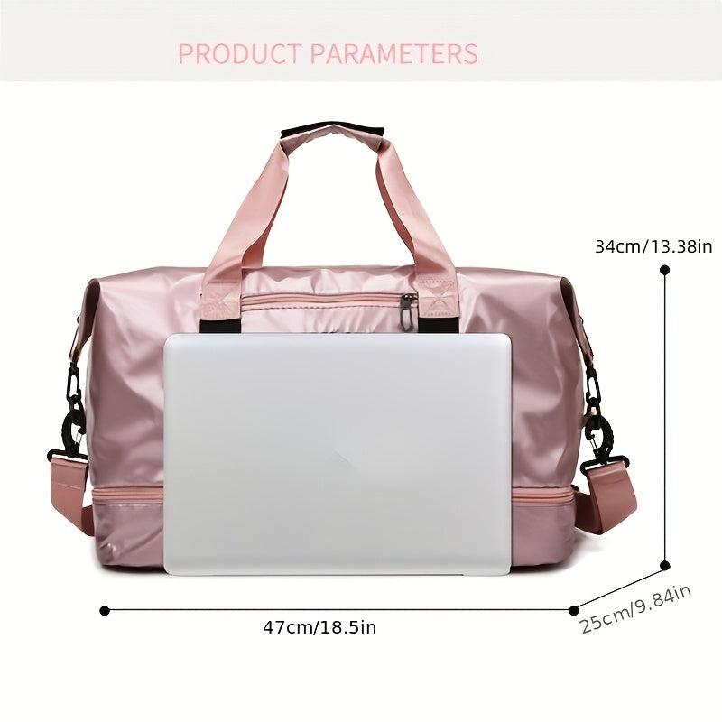 Portable Duffle Bag Multifunctional Dry & Wet Separation Nylon Weekender Bag