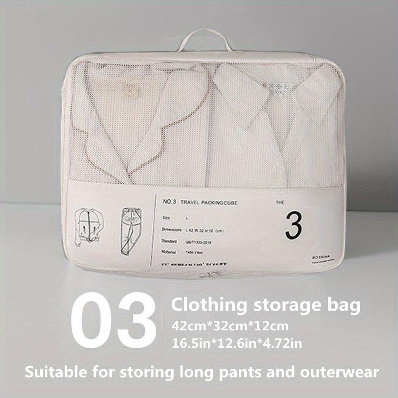 6Pcs Travel Packing Cubes Portable Mesh Clothes Storage Bag Underwear Sorting