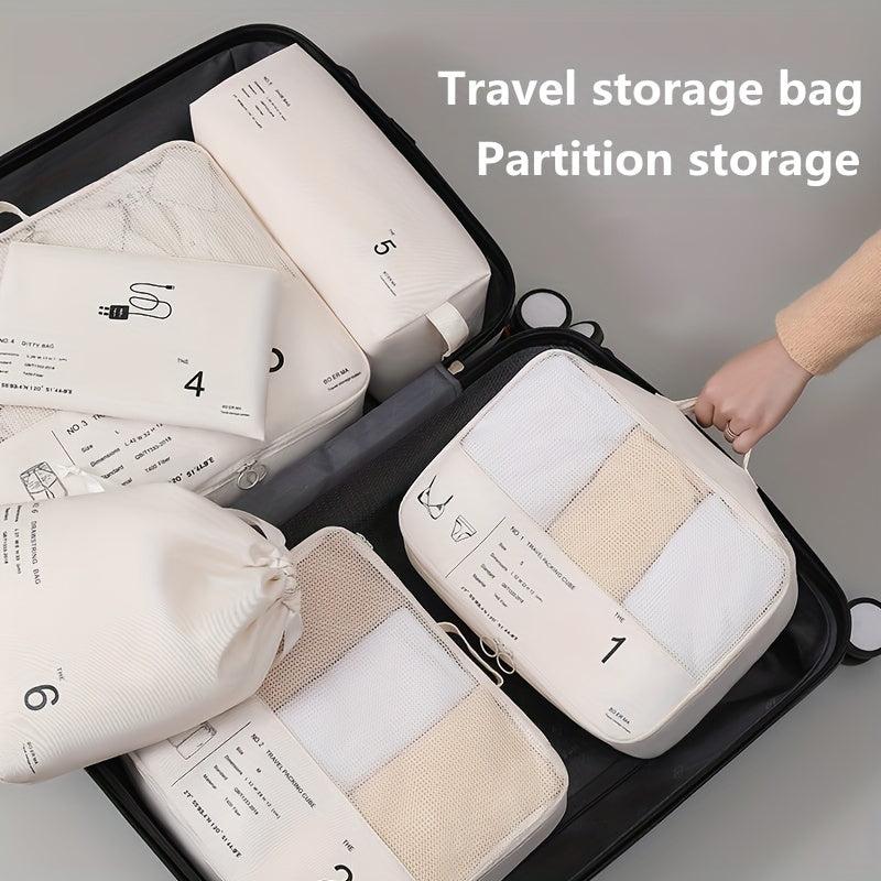 6Pcs Travel Packing Cubes Portable Mesh Clothes Storage Bag Underwear Sorting
