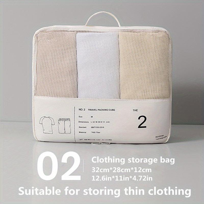 6Pcs Travel Packing Cubes Portable Mesh Clothes Storage Bag Underwear Sorting