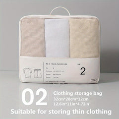6Pcs Travel Packing Cubes Portable Mesh Clothes Storage Bag Underwear Sorting