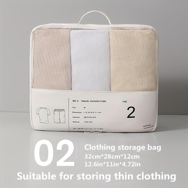 6Pcs Travel Packing Cubes Portable Mesh Clothes Storage Bag Underwear Sorting
