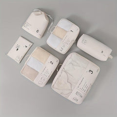 6Pcs Travel Packing Cubes Portable Mesh Clothes Storage Bag Underwear Sorting