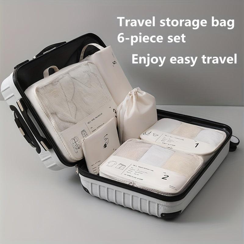 6Pcs Travel Packing Cubes Portable Mesh Clothes Storage Bag Underwear Sorting