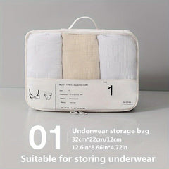 6Pcs Travel Packing Cubes Portable Mesh Clothes Storage Bag Underwear Sorting