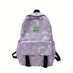 Butterfly Pattern Backpack Large Capacity Preppy School Book Bag