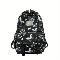 Butterfly Pattern Backpack Large Capacity Preppy School Book Bag