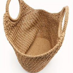 Raffia Straw Handbag Slouchy Crochet Large Capacity Shopping Handbag