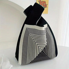 Geometric Pattern Handbag Fabric Crochet Tote