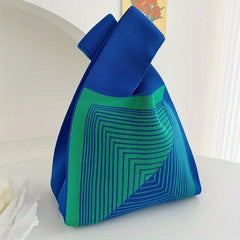 Geometric Pattern Handbag Fabric Crochet Tote