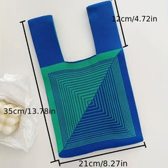 Geometric Pattern Handbag Fabric Crochet Tote