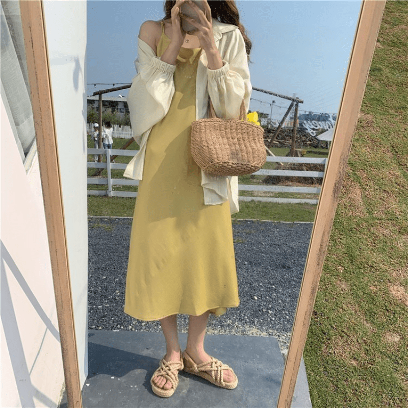 Summer Straw Woven Handbag Boho Style Drawstring Basket Travel Beach Bag