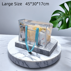 Clear Mesh Large Capacity Tote Beach Bag PVC Waterproof Sandproof Storage Bag