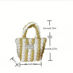 Colorblock Ruched Satchel Bag Niche Storage Handbag All Match Shopping Bag