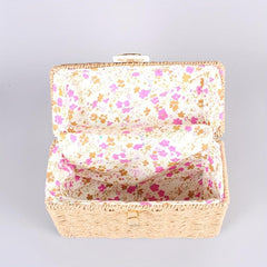 Straw Woven Handheld Crossbody Square Bag Decorative Shoulder Bag