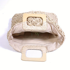 Straw Woven Beach Handbag Bohemian Tote Bag Women's Seaside Handbag