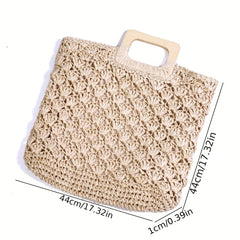 Straw Woven Beach Handbag Bohemian Tote Bag Women's Seaside Handbag