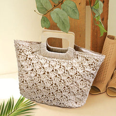 Straw Woven Beach Handbag Bohemian Tote Bag Women's Seaside Handbag