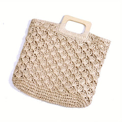 Straw Woven Beach Handbag Bohemian Tote Bag Women's Seaside Handbag