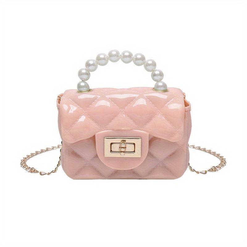 Small Quilted Crossbody Bag Turn Lock Chain Purse
