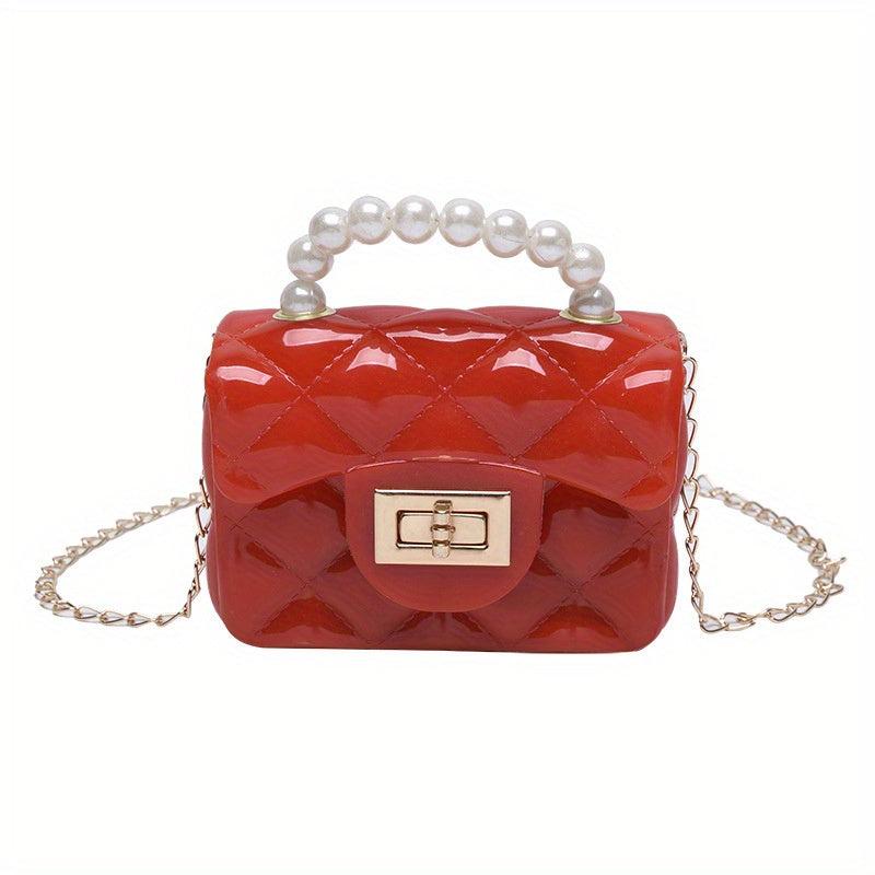 Small Quilted Crossbody Bag Turn Lock Chain Purse